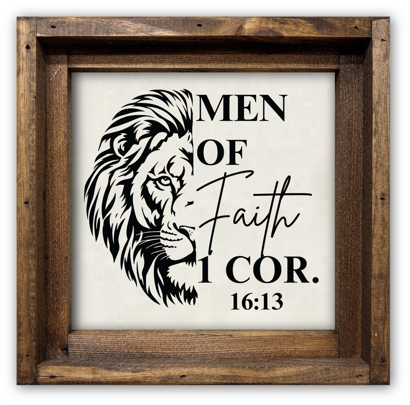 FRAMED CANVAS MEN OF FAITH LION