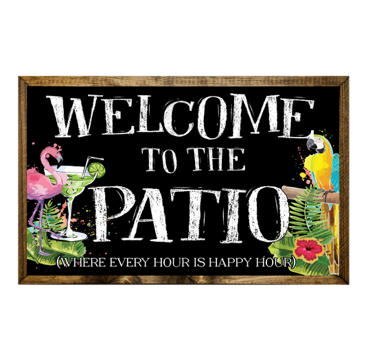 TIMBERLAND FRAME WELCOME TO THE PATIO FLAMINGO TUCAN