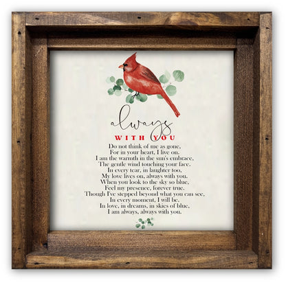 FRAMED CANVAS ALWAYS WITH YOU CARDINAL
