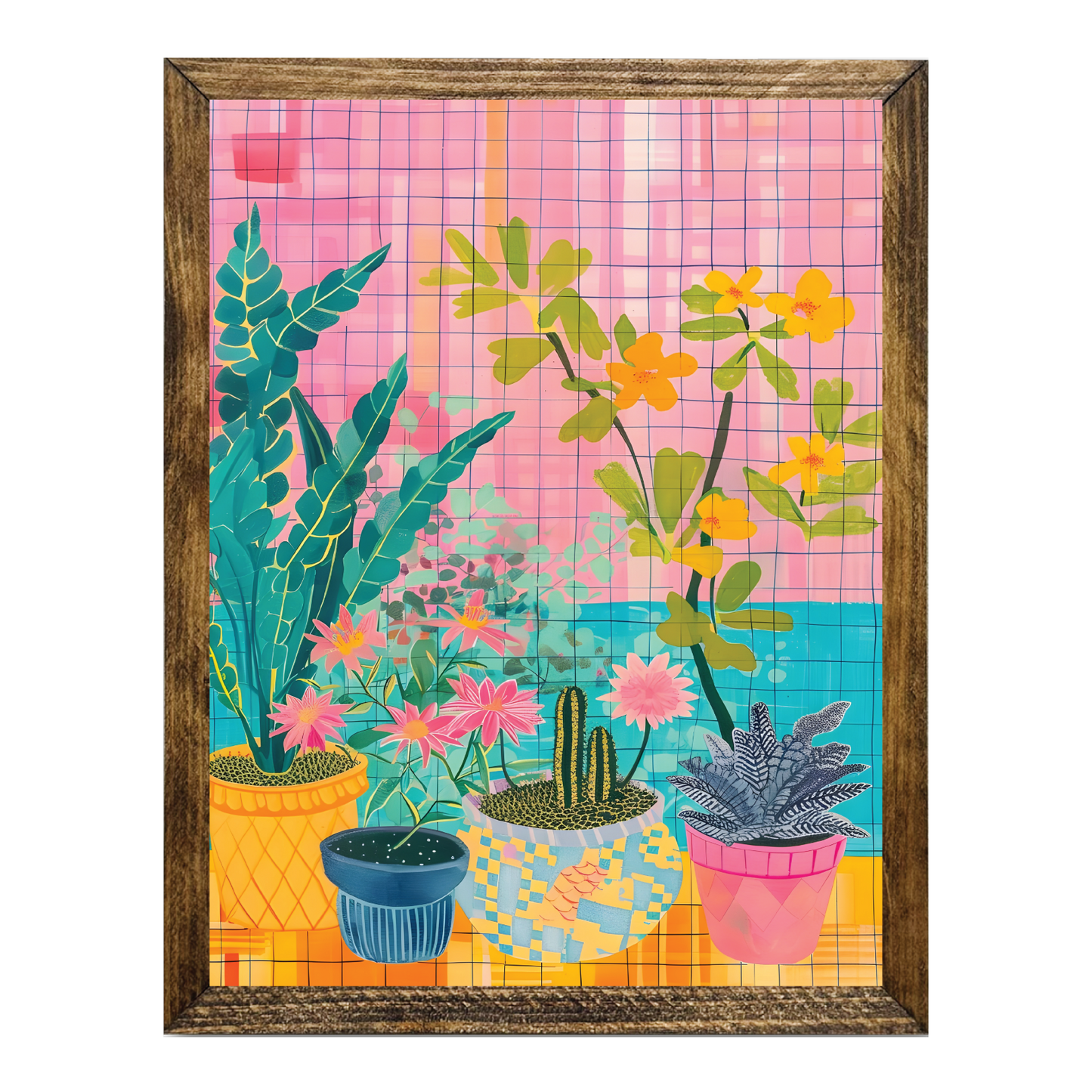 ARTISTIC SERIES TIMBERLAND-PREPPY PINK ABSTRACT SUCCULENTS