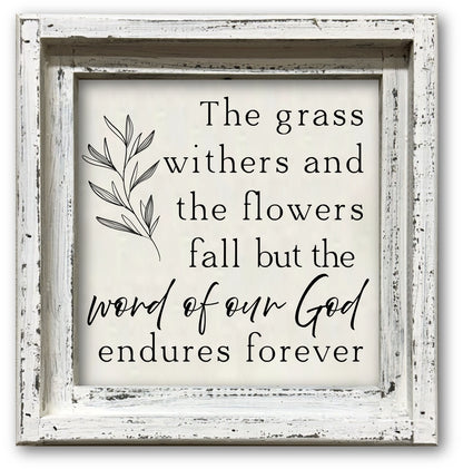FRAMED CANVAS WORD OF OUR GOD ENDURES FOREVER