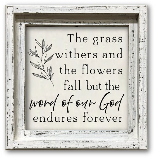 FRAMED CANVAS WORD OF OUR GOD ENDURES FOREVER