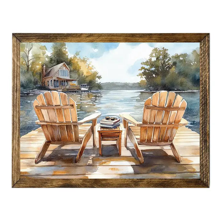 TIMBERLAND FRAME LAKESIDE RELAXATION WITH ADIRONDACK CHAIRS