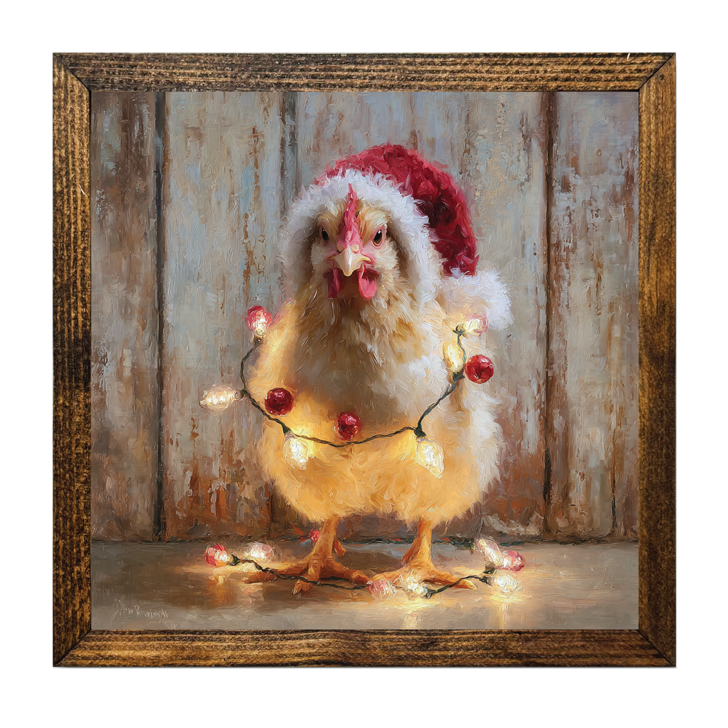 TIMBERLAND FRAME CHRISTMAS CHICK COVERED IN LIGHTS