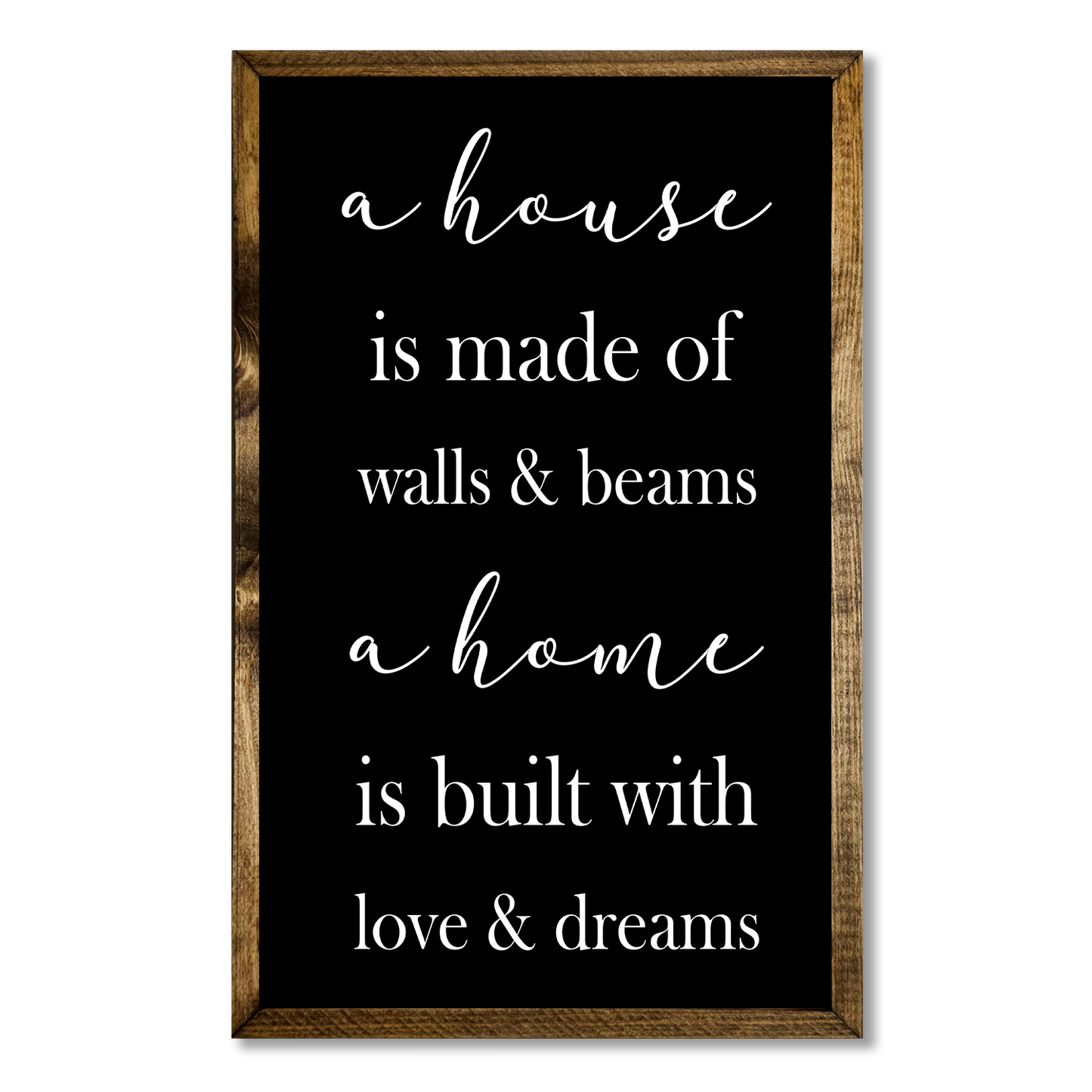 TIMBERLAND FRAME A HOUSE IS MADE OF WALLS BEAMS LOVE DREAMS