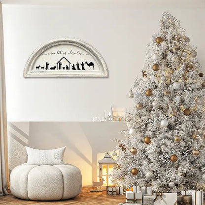 FRAMED CANVAS NATIVITY COME LET US ADORE HIM