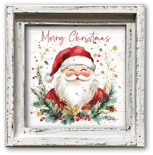 Merry Christmas Santa Framed Canvas