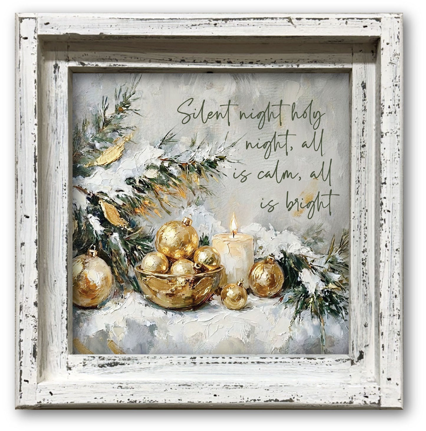 Silent Night Christmas Framed Canvas