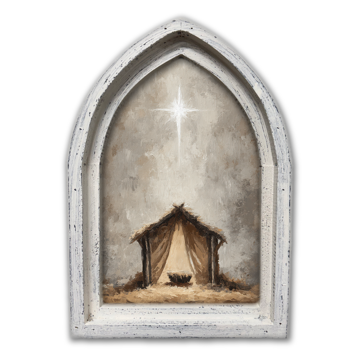 Manger Star of Christmas Framed Canvas Decor