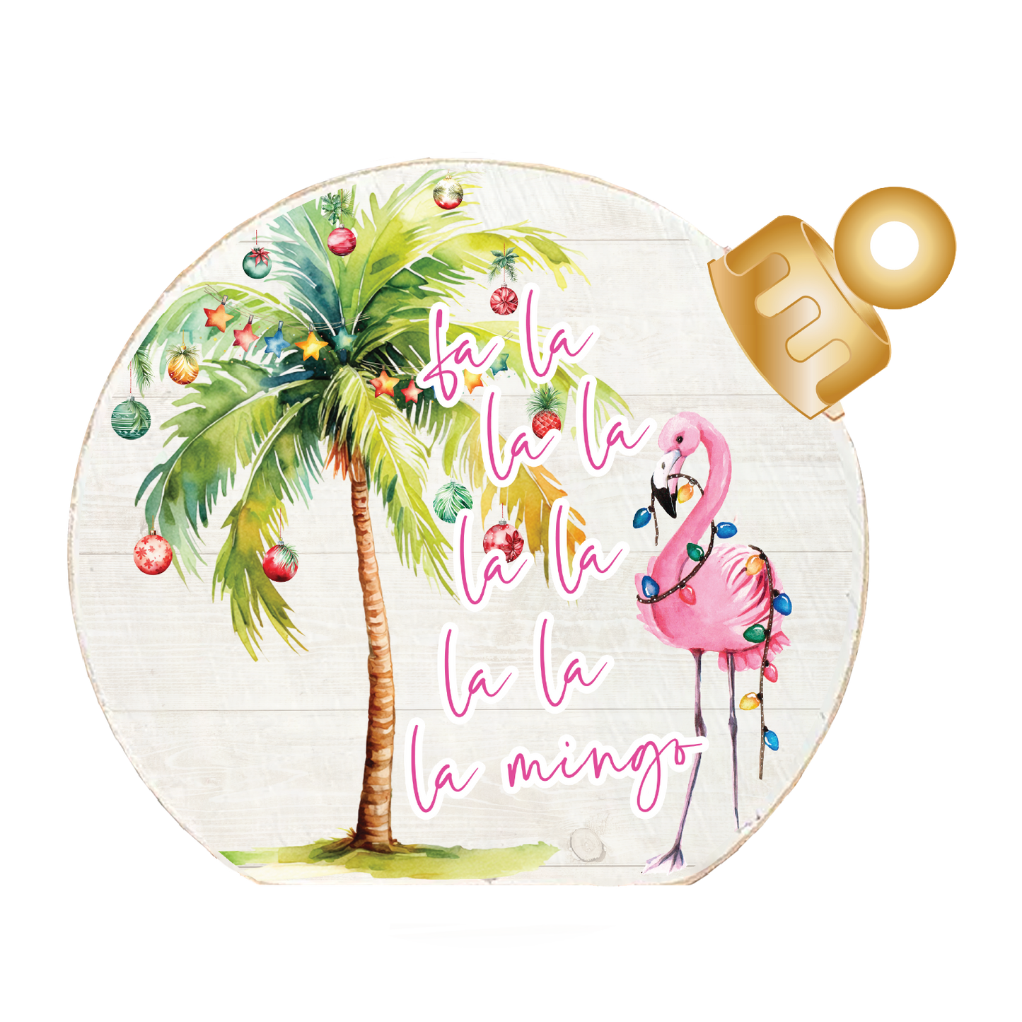 Fa La La Flamingo Wood Table Top Sitter