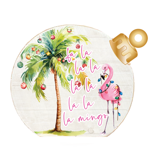 Fa La La Flamingo Wood Table Top Sitter