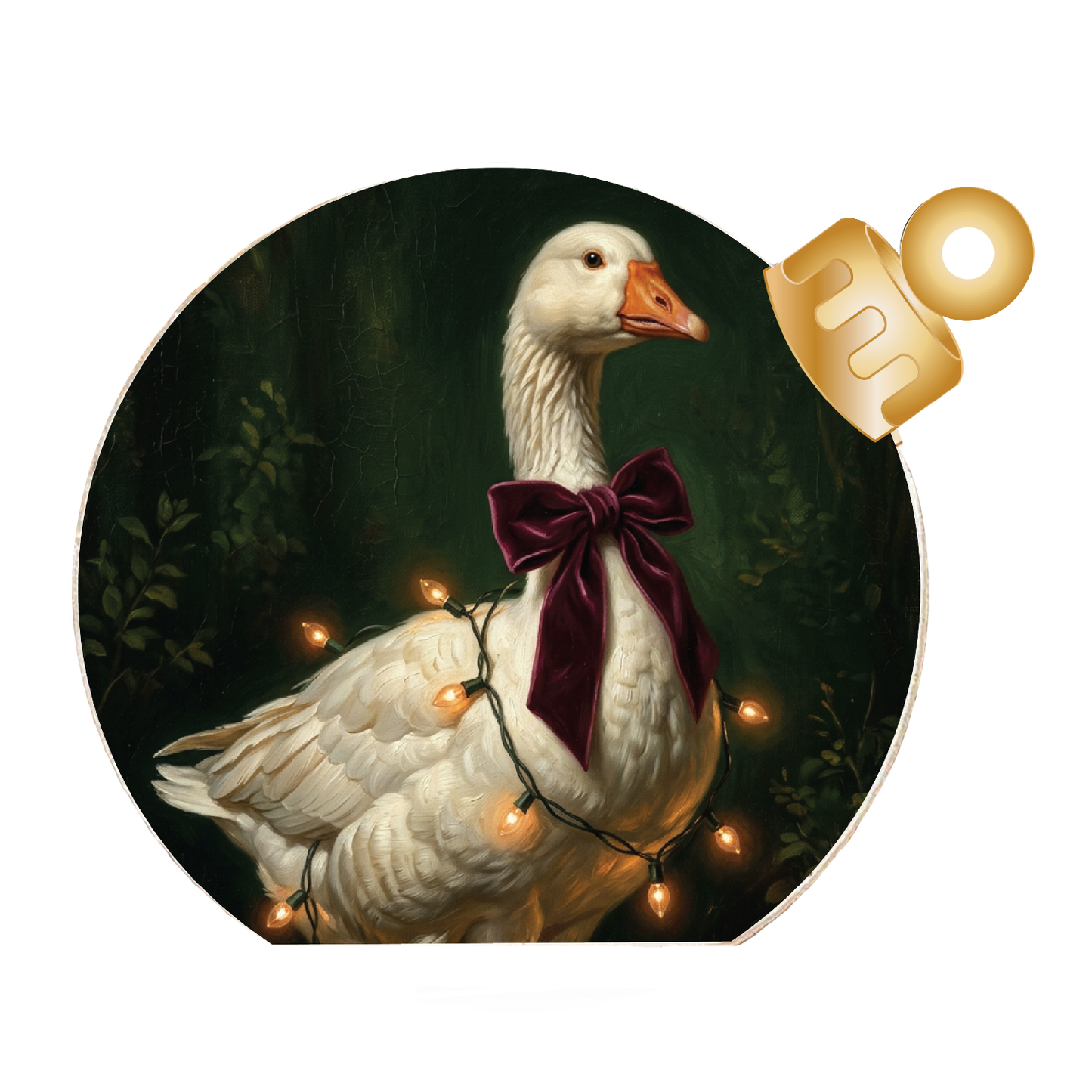 Holiday Goose with Lights Wood Table Top Sitter