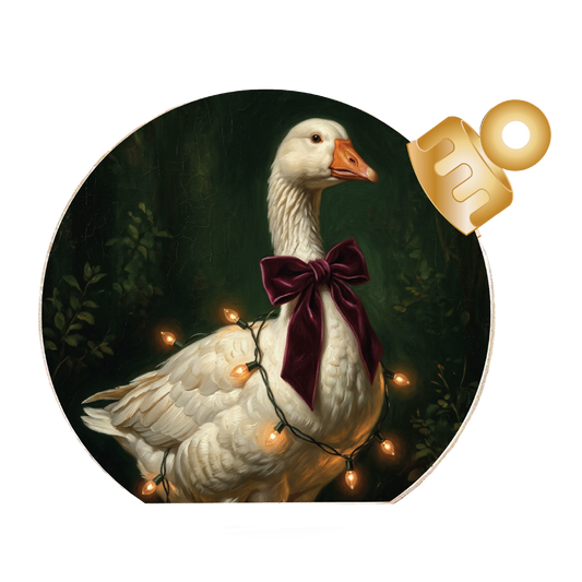 Holiday Goose with Lights Wood Table Top Sitter