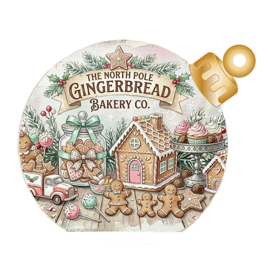 North Pole Gingerbread Bakery Wood Table Top Sitter