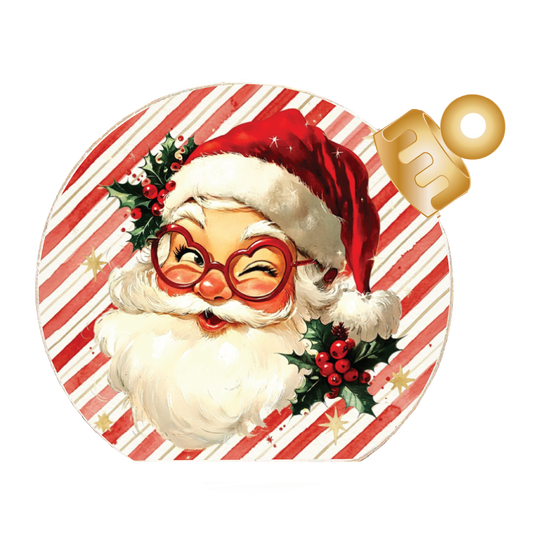 Winking Santa Portrait Wood Table Top Sitter