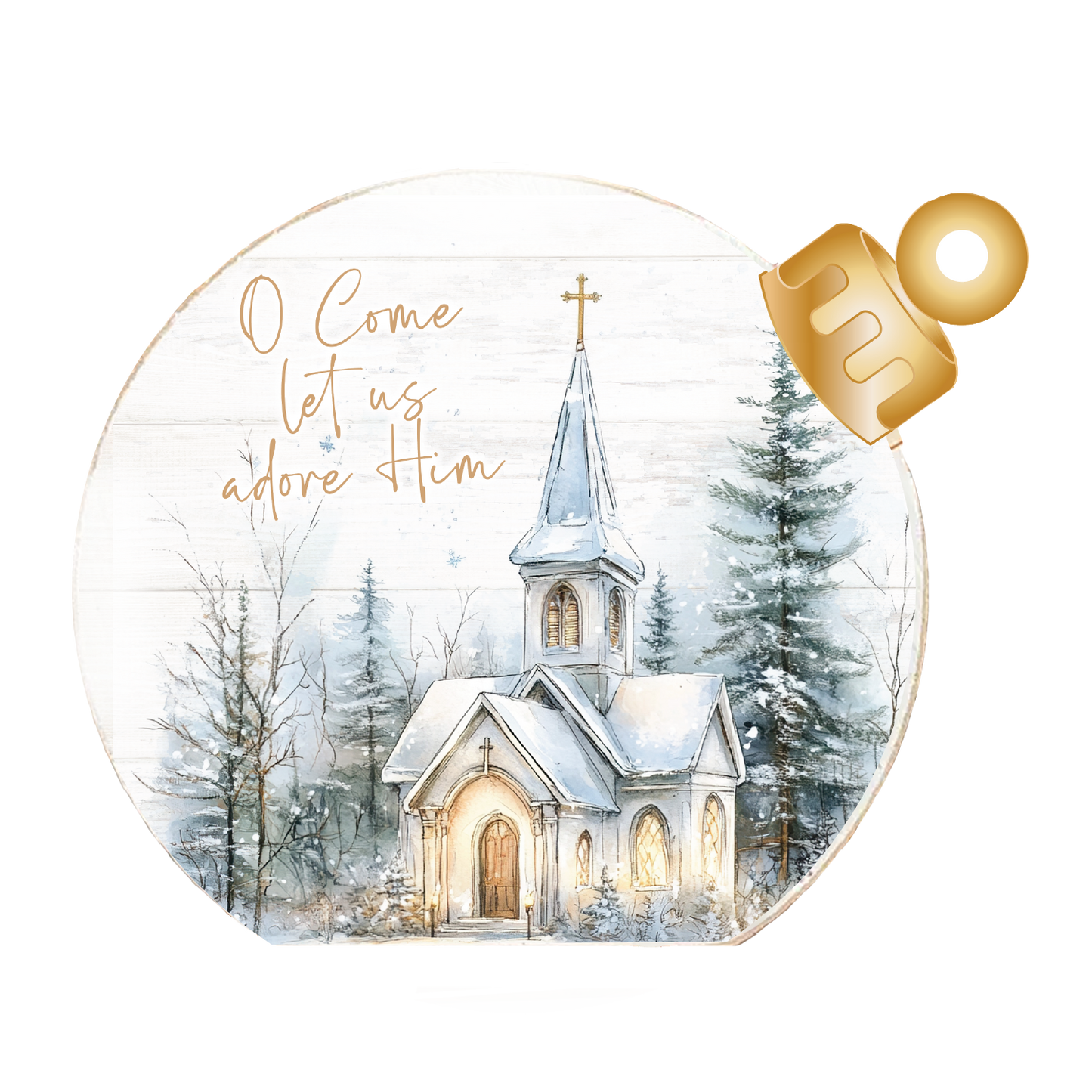 O Come Let Us Adore Him Church Wood Table Top Sitter