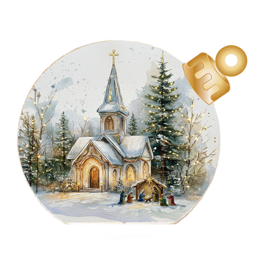Christmas Church Nativity Wood Table Top Sitter