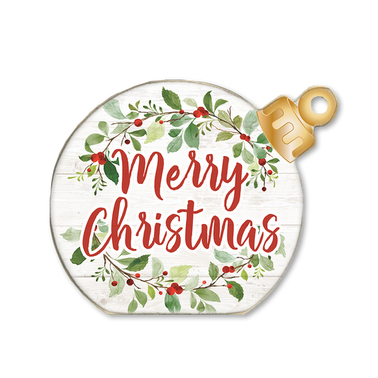 Ornament Sitter Merry Christmas Wreath
