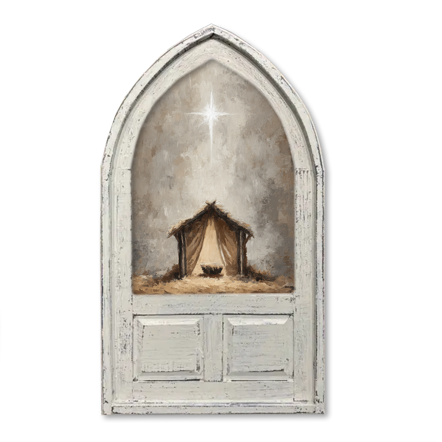Manger Star of Christmas Framed Canvas Decor