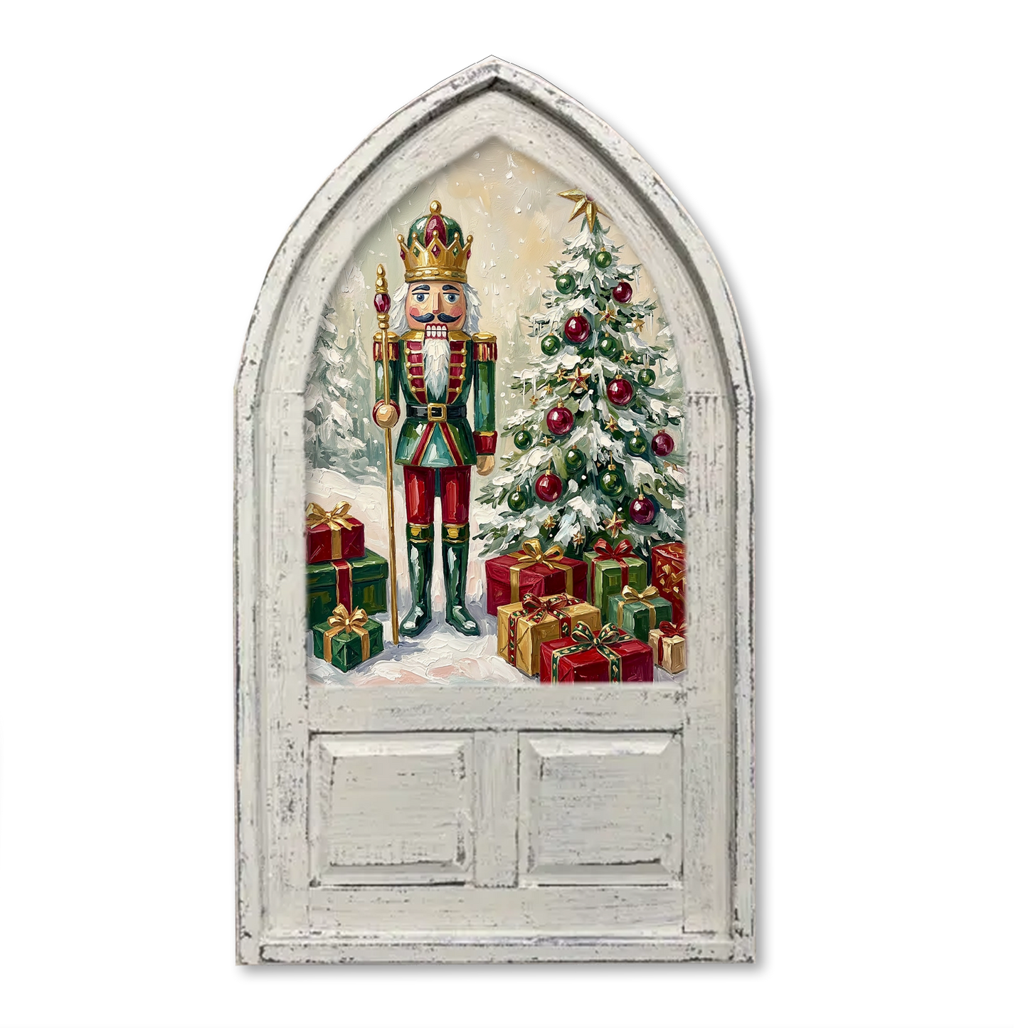 Artistic Nutcracker Christmas Traditional Colors Framed Canvas