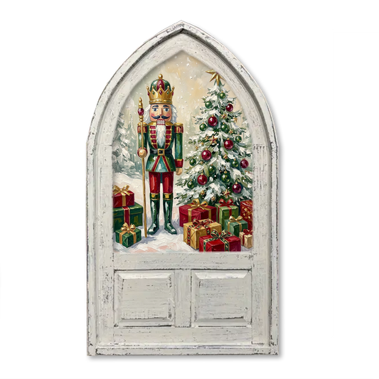 Artistic Nutcracker Christmas Traditional Colors Framed Canvas