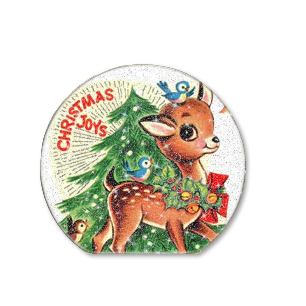 Snow Globe Sitter Retro Reindeer