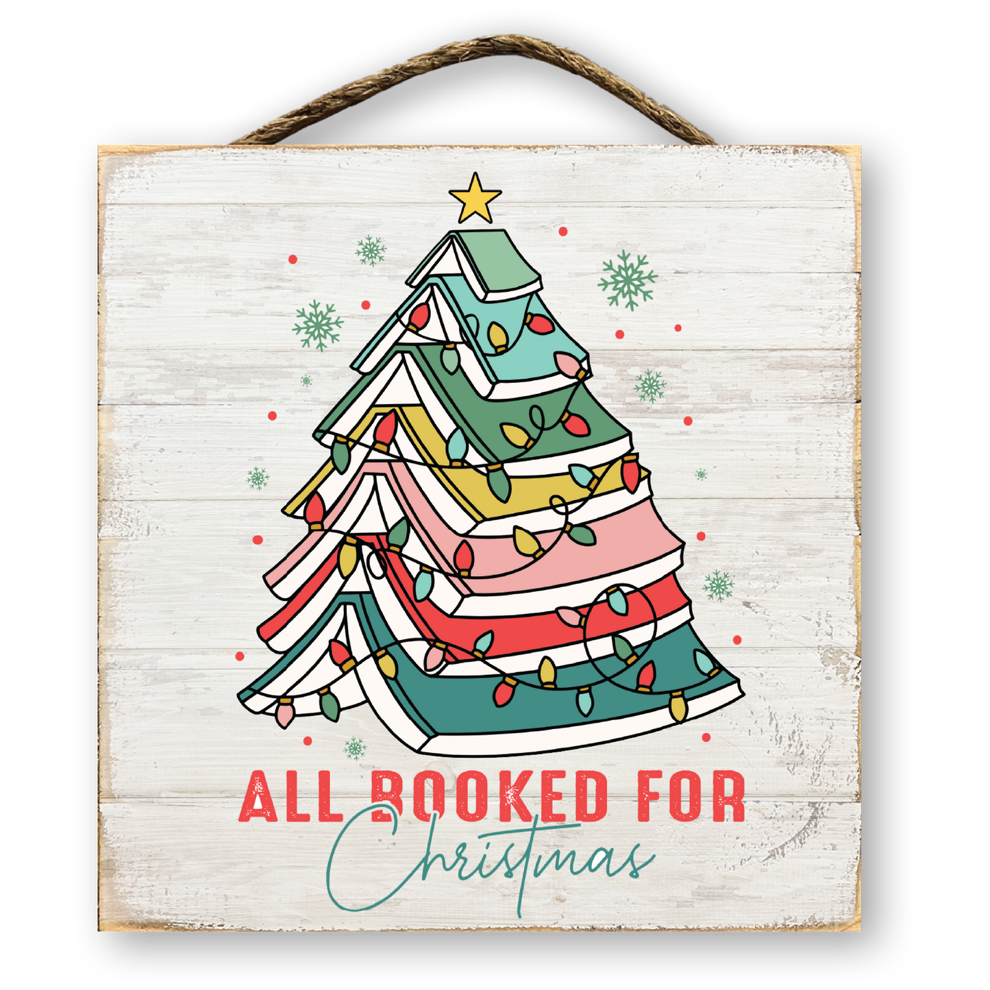 All Booked for Christmas Sign | Christmas Book Tree
