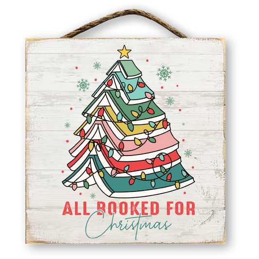 All Booked for Christmas Sign | Christmas Book Tree