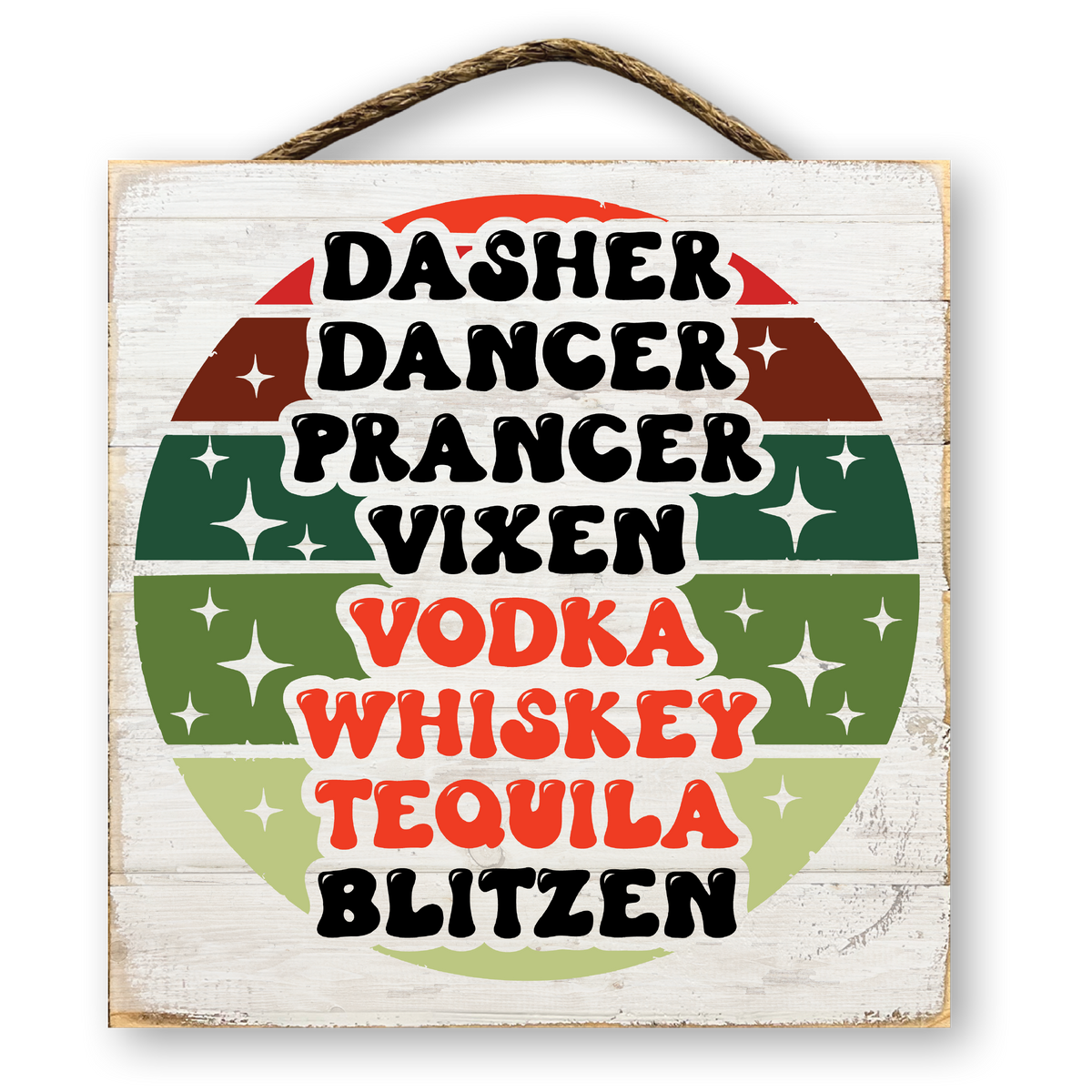 Reindeer Drinking Guide Christmas Sign