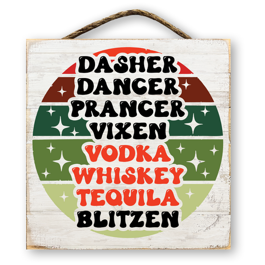 Reindeer Drinking Guide Christmas Sign