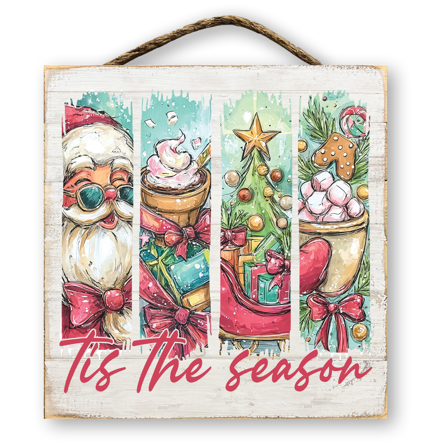 Retro 'Tis the Season Christmas Sign