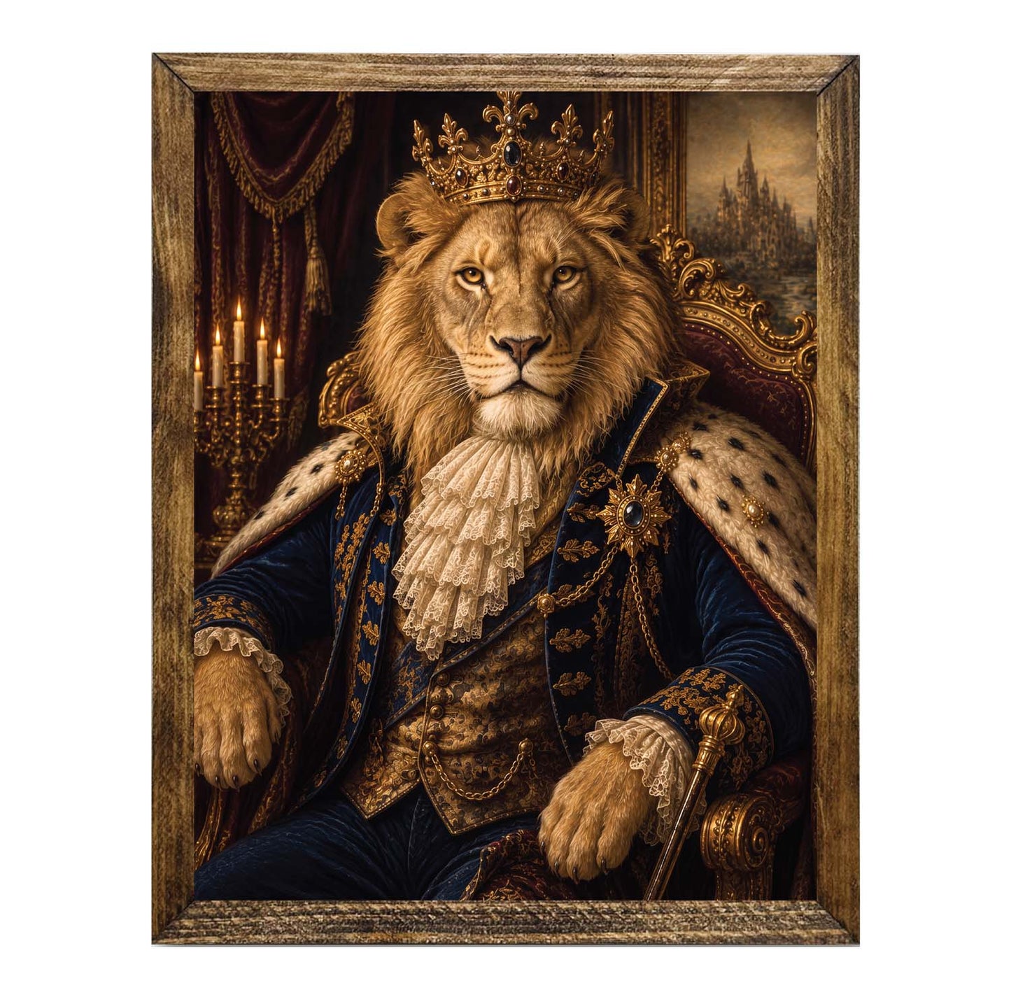 Regal Lion King Framed Wall Art Print