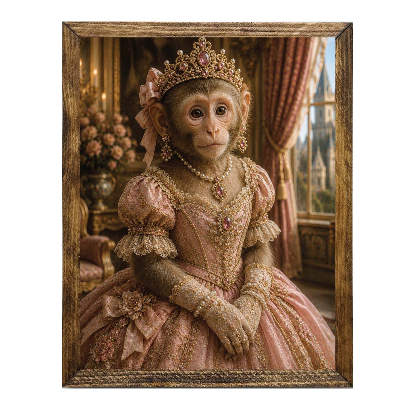 Regal Monkey Princess Framed Wall Art Print