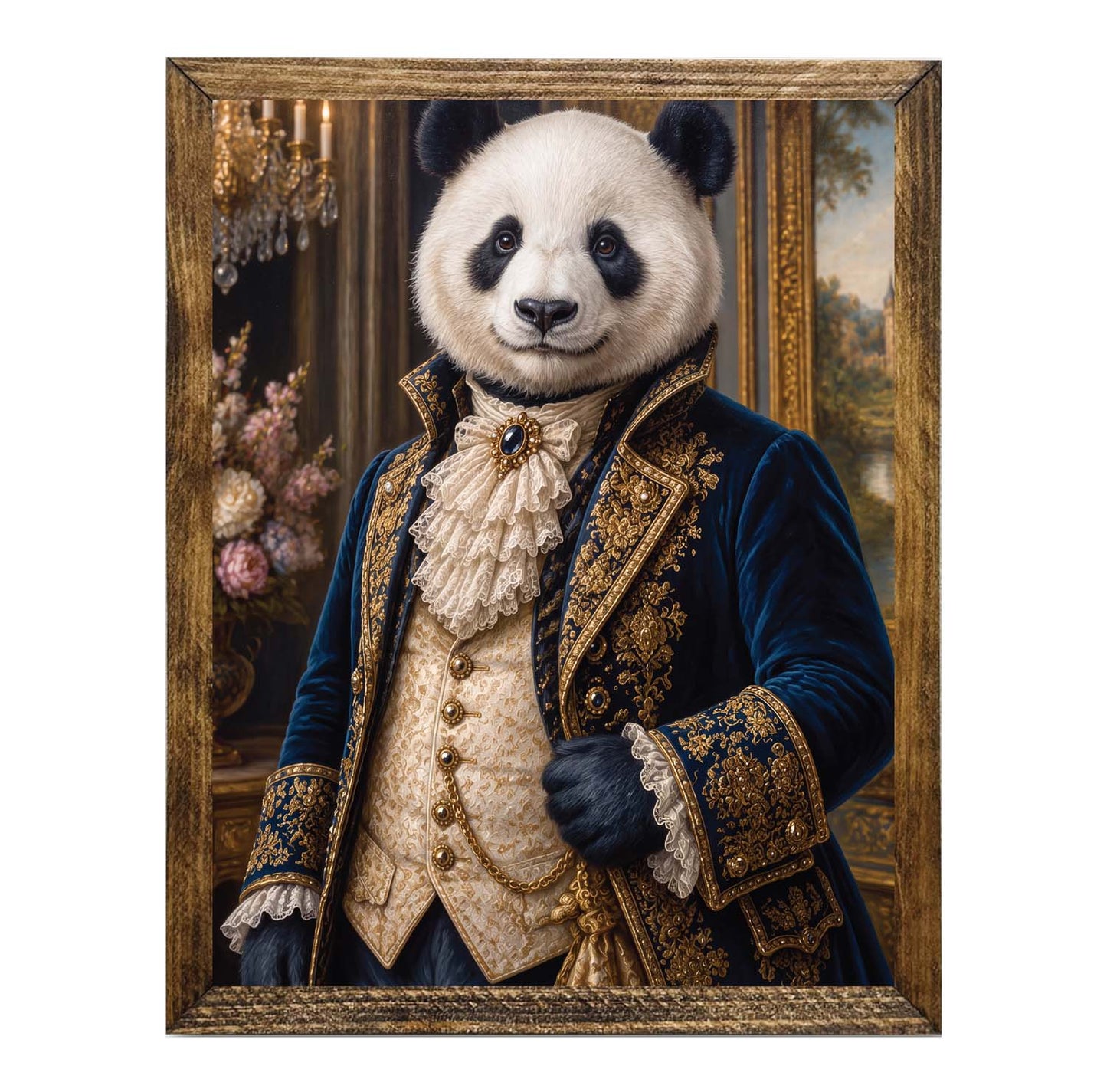 Aristocratic Panda Renaissance Framed Wall Art Print