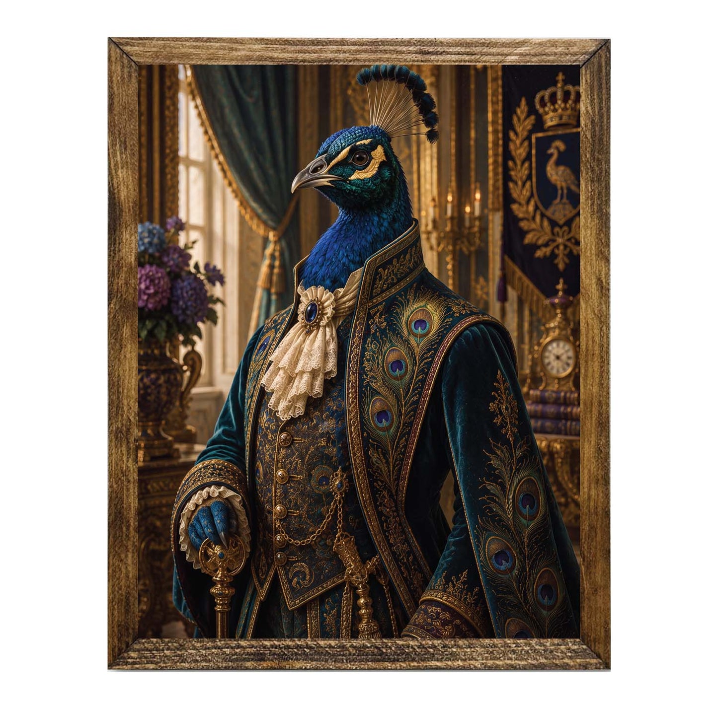 Vintage Peacock Victorian Framed Wall Art Print