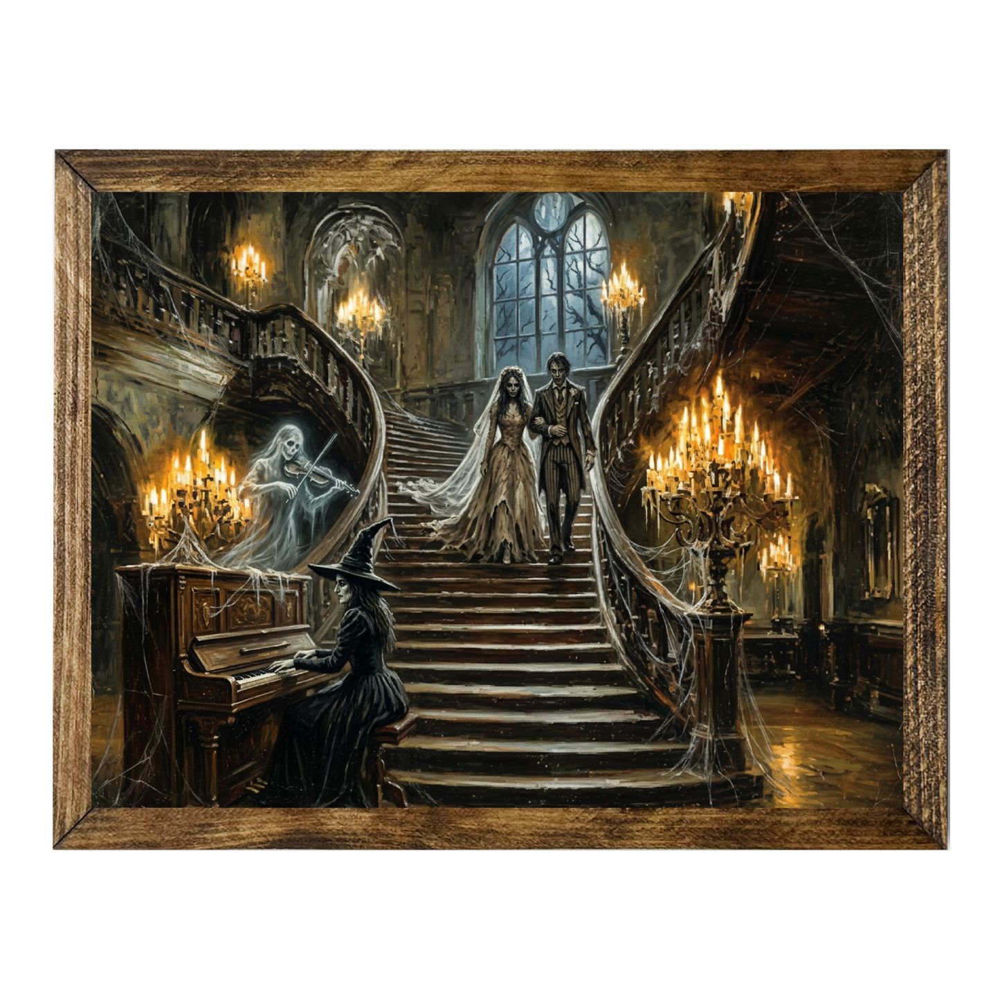 Dark Romantic Gothic Wedding Couple Witch & Ghost