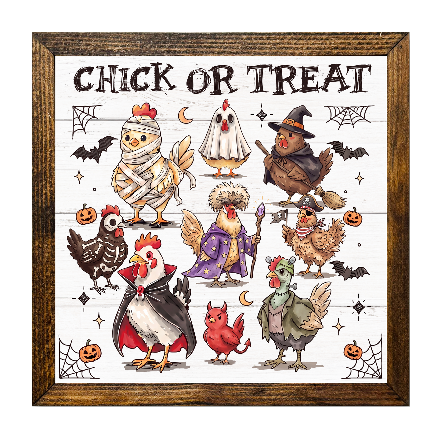 Funny Chick or Treat Spooky Halloween Chickens