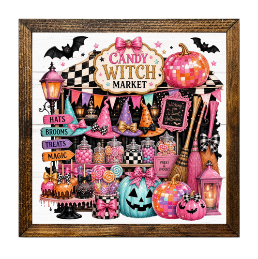 Pink Candy Witch Market Halloween