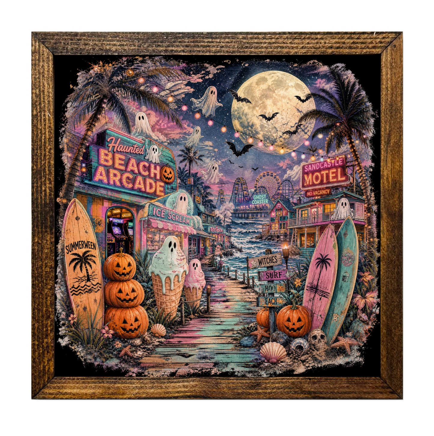 Summerween Full Moon Ghost Beach Halloween