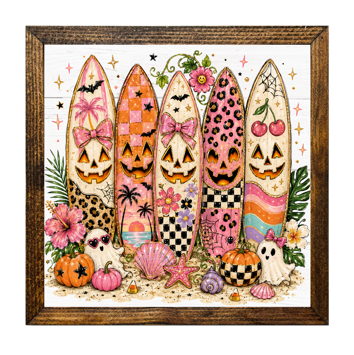 Tropical Pumpkin Surfboards Beach Halloween
