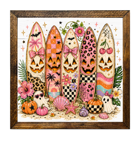 Tropical Pumpkin Surfboards Beach Halloween