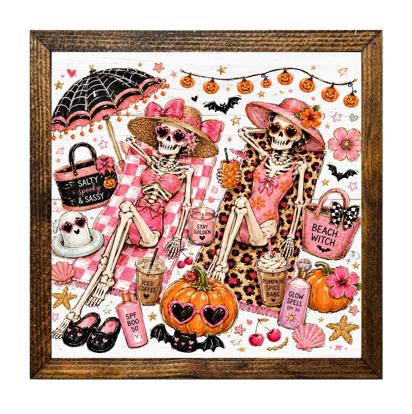 Cozy Beach Skeletons Tropical Halloween