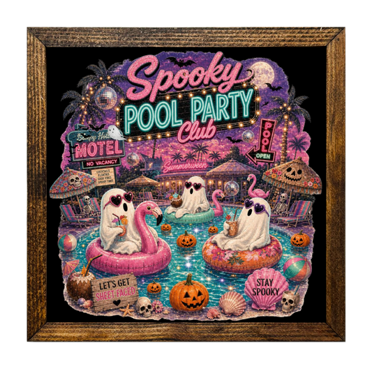 Let’s Get Sheet Faced Halloween Pool Party Ghosts