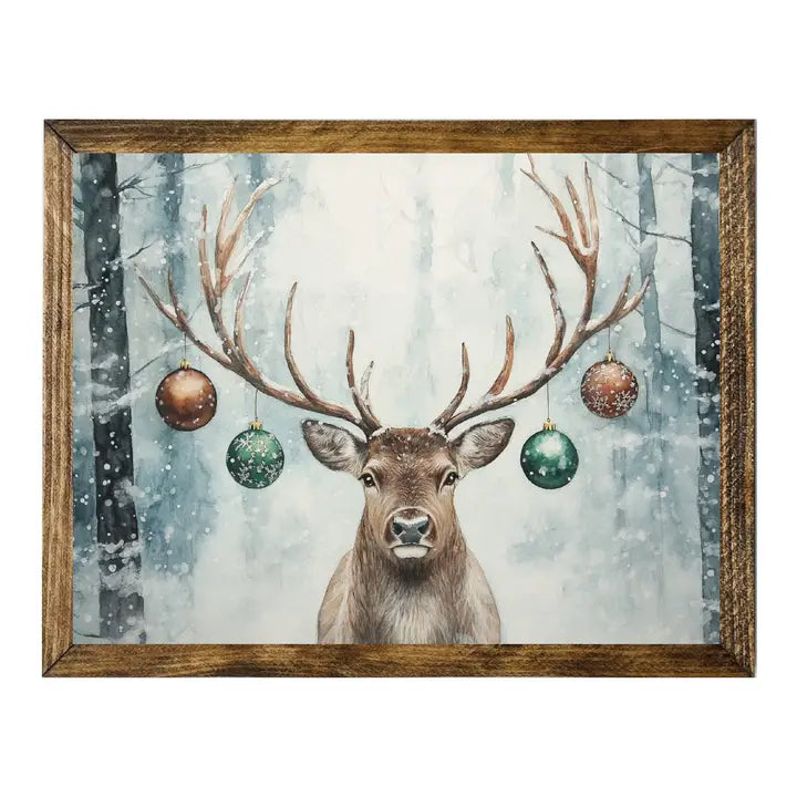 ARTISTIC SERIES TIMBERLAND- DEER SNOW WOODS ORNAMENTS 2