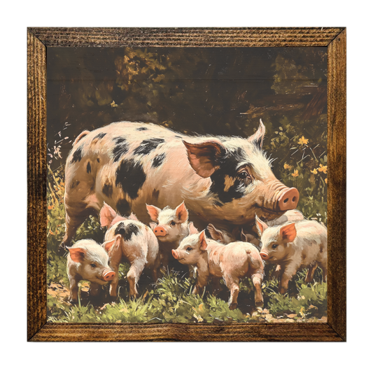 ARTISTIC SERIES TIMBERLAND-MAMA PIG WITH PIGLETS ART