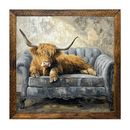 ARTISTIC SERIES TIMBERLAND-HIGHLAND COW ON A COUCH