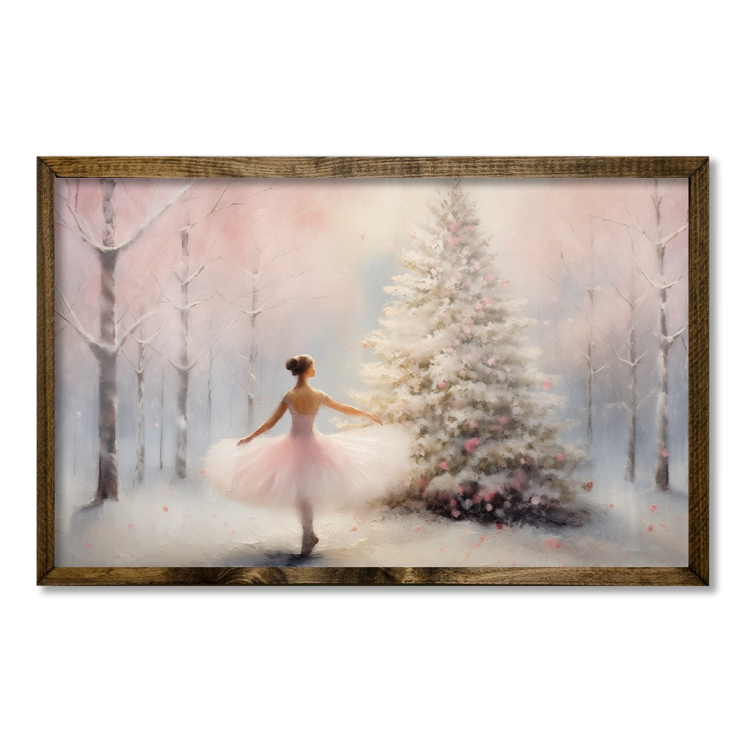 TIMBERLAND FRAME BALLERINA AND SNOWY TREES PINK PASTELS