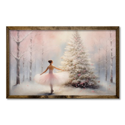 TIMBERLAND FRAME BALLERINA AND SNOWY TREES PINK PASTELS