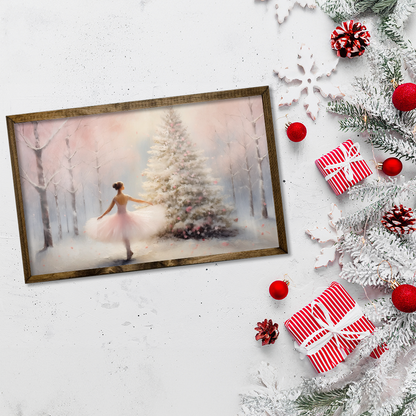 TIMBERLAND FRAME BALLERINA AND SNOWY TREES PINK PASTELS