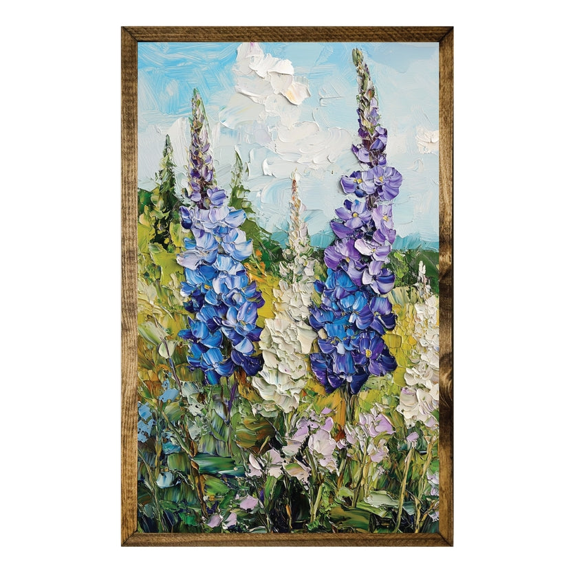 TIMBERLAND FRAME BLUBONNETS PALETTE KNIFE OIL PAINTING
